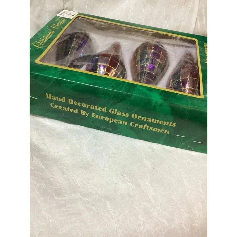 Beautiful Glass Commodore Christmas Classic Ornaments Two Complete Boxes (8)